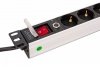 Digitus Listwa zasilająca PDU Rack 19 z zabezpieczeniem przeciążeniowym, 8 gniazd Schuko CEE 7/3 (45°), kabel 2m wtyk Unis